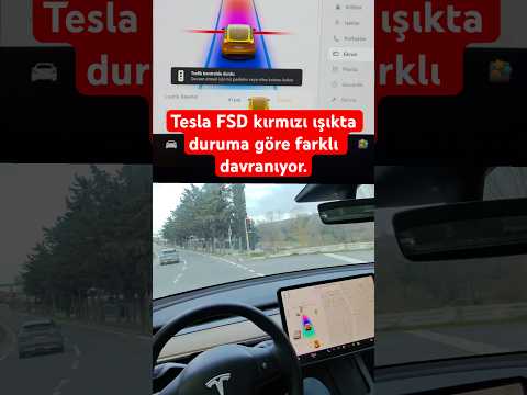 FSD’nin kırmızı ışıkta önünde araba varken ve yokken farklı davranması! Siz ne düşünüyorsunuz?