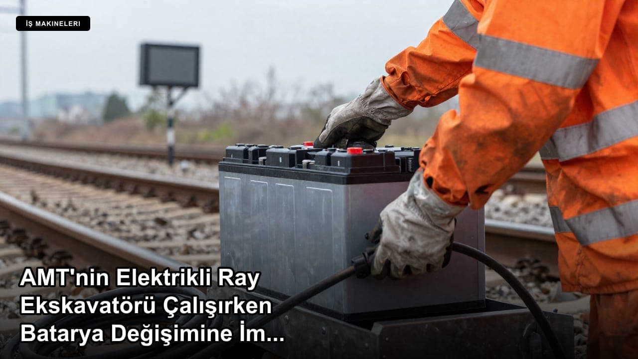 AMT'nin Elektrikli Ray Ekskavatörü Çalışırken Batarya Değişimine İmkân Tanıyor